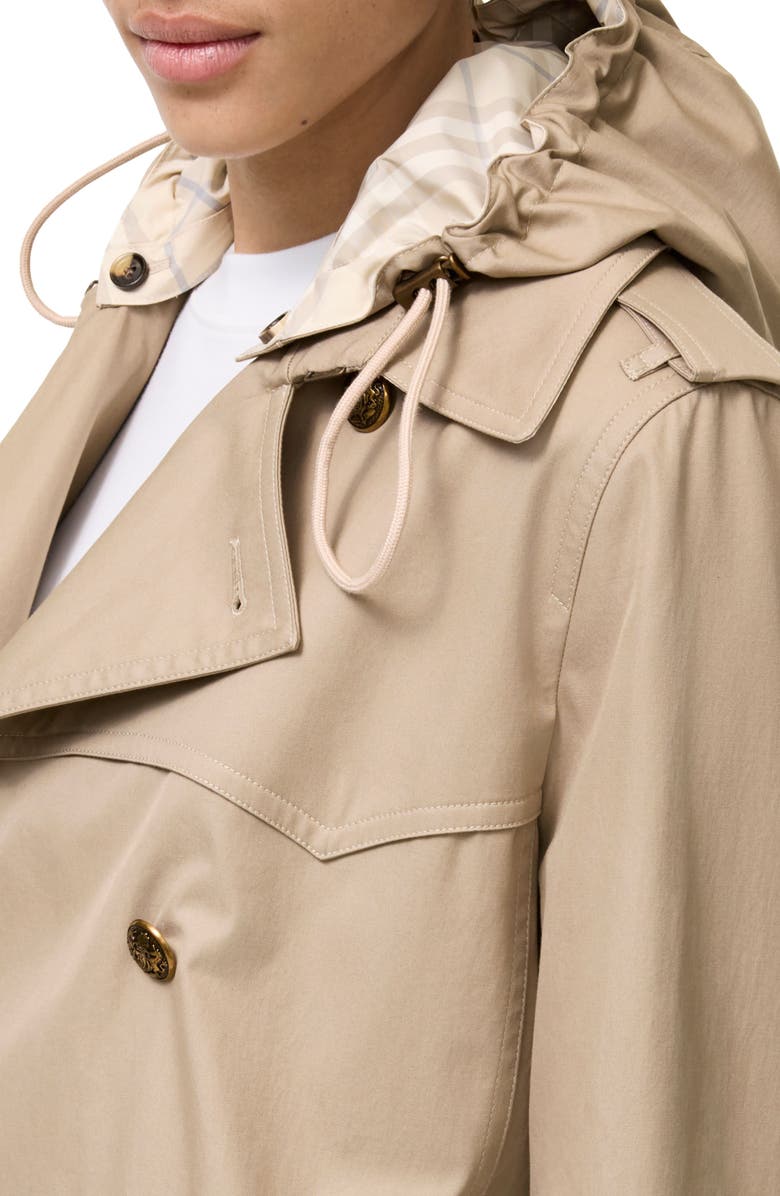 Burberry Foxfield Cotton Gabardine Trench Coat, Alternate, color, Saltmarsh Beige
