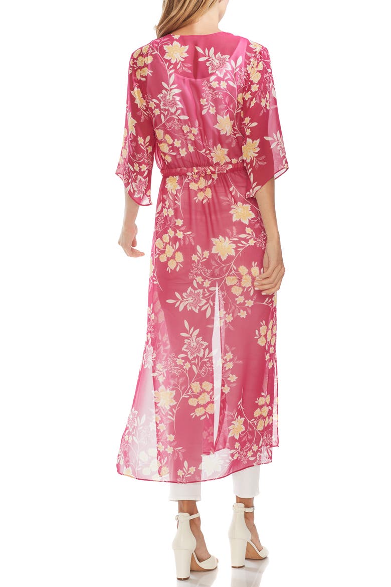Floral Getaway Chiffon Duster, Alternate, color, WILDHIBISCUS