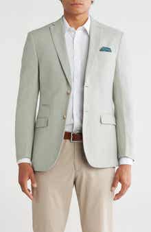 Gino Vitale Slim Fit Solid Linen Blend Blazer