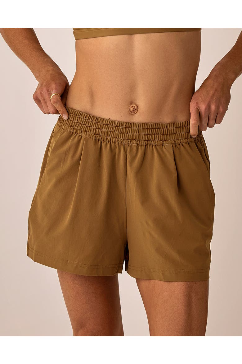Ocean Breeze High-Rise Shorts - Golden, Alternate, color, Golden
