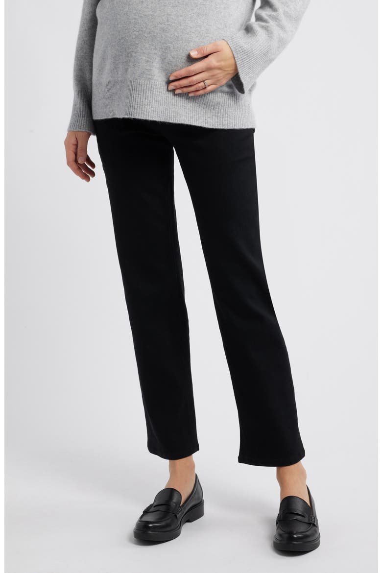 Over the Bump Slim Straight Leg Maternity Jeans, Main, color, BLACK