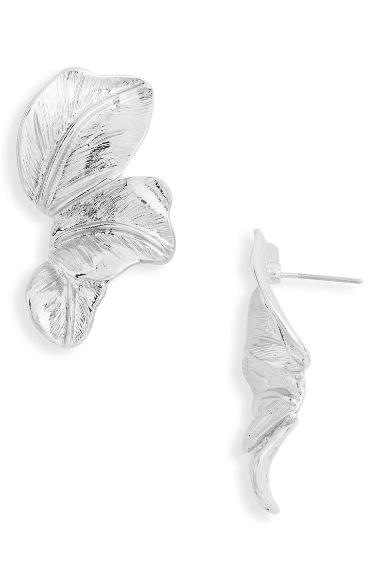 Cara Medium Flower Stud Earrings, Main, color, Silver