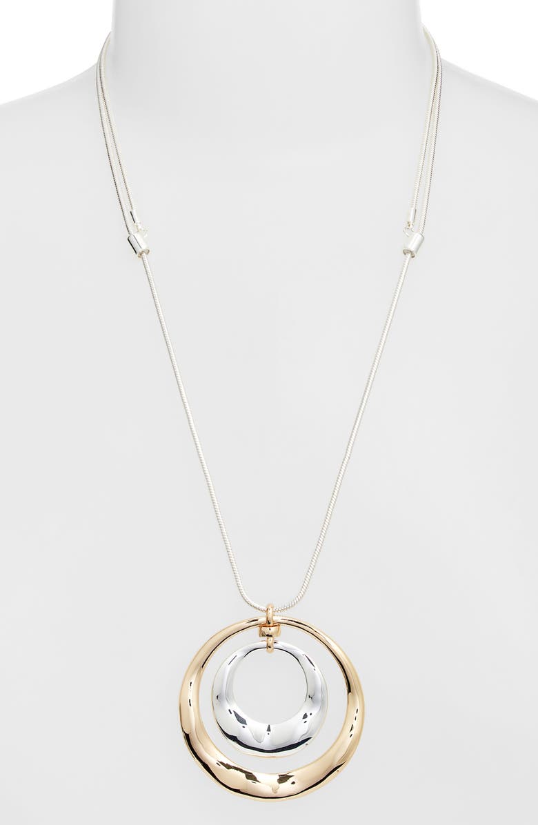 Nordstrom Concentric Circle Pendant Necklace, Alternate, color, Gold- Silver