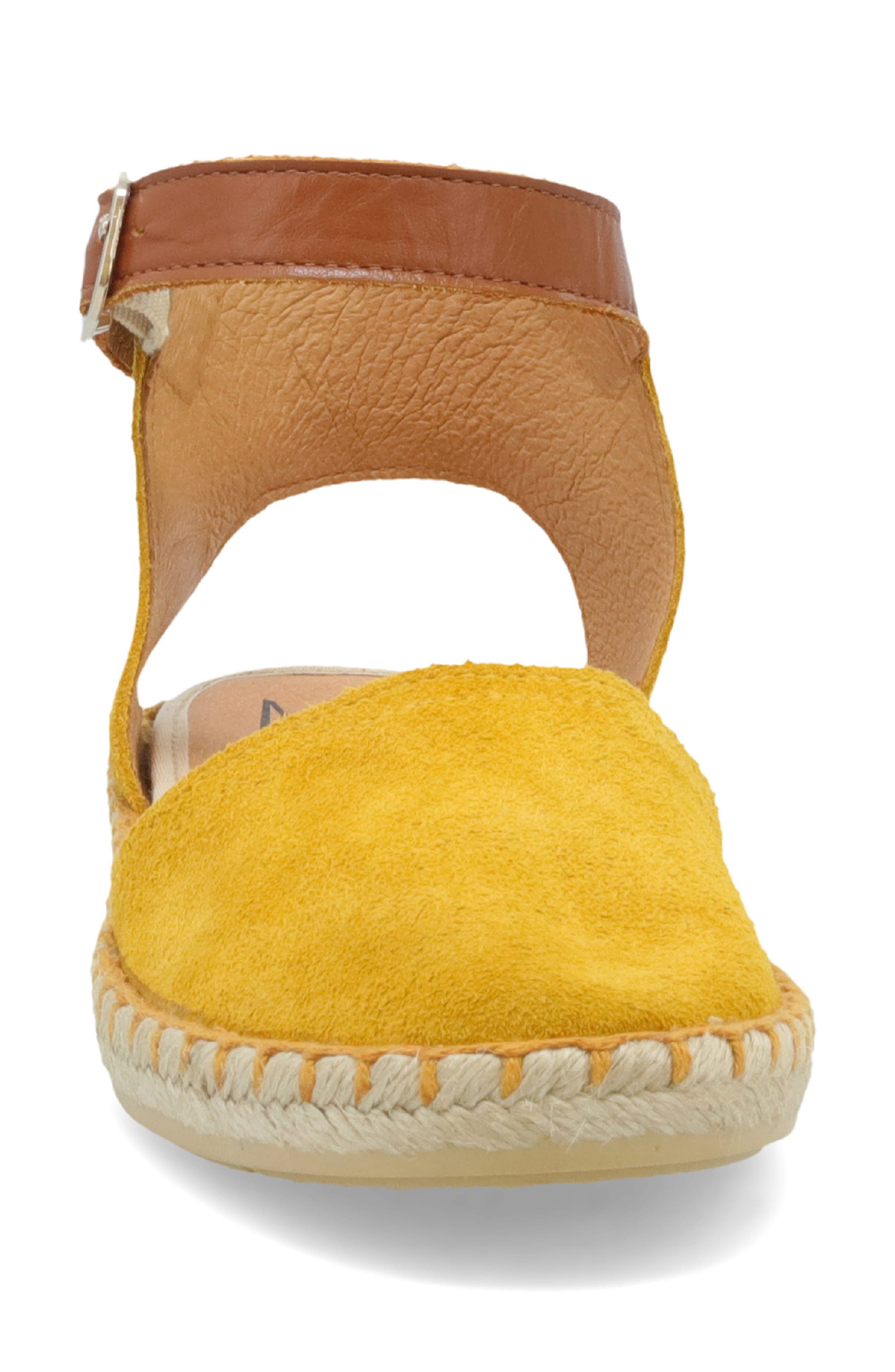 Cleo Ankle Strap Espadrille Flat, Alternate, color, OCHRE SUEDE