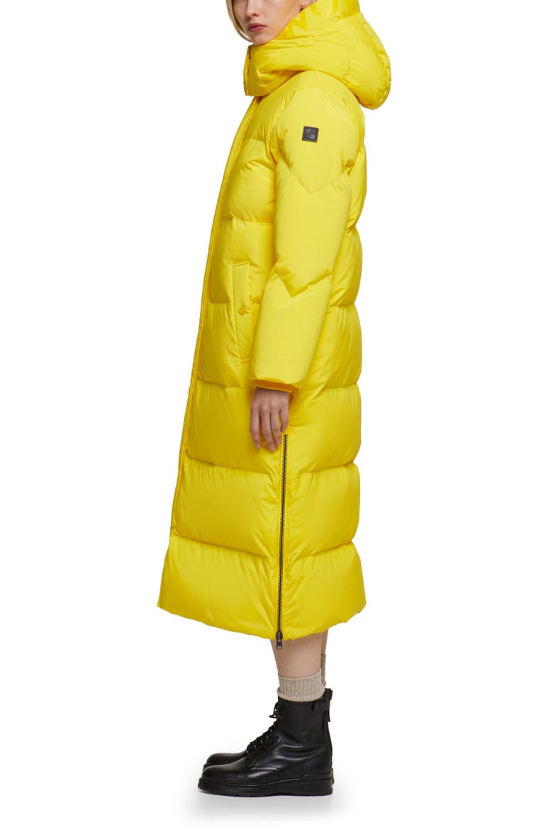 Aurora Water Repellent Long Puffy Down Parka, Alternate, color, DAFFODIL