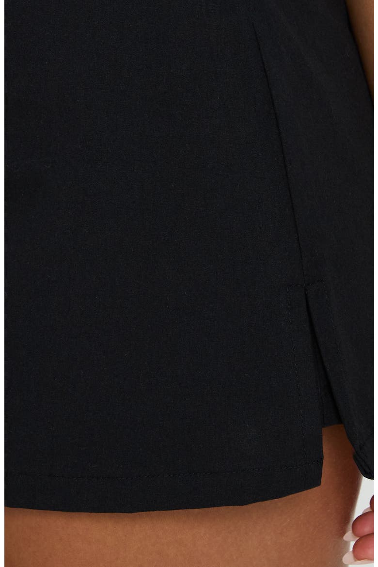 Gigi Recycled Cotton Miniskort, Alternate, color, BLACK