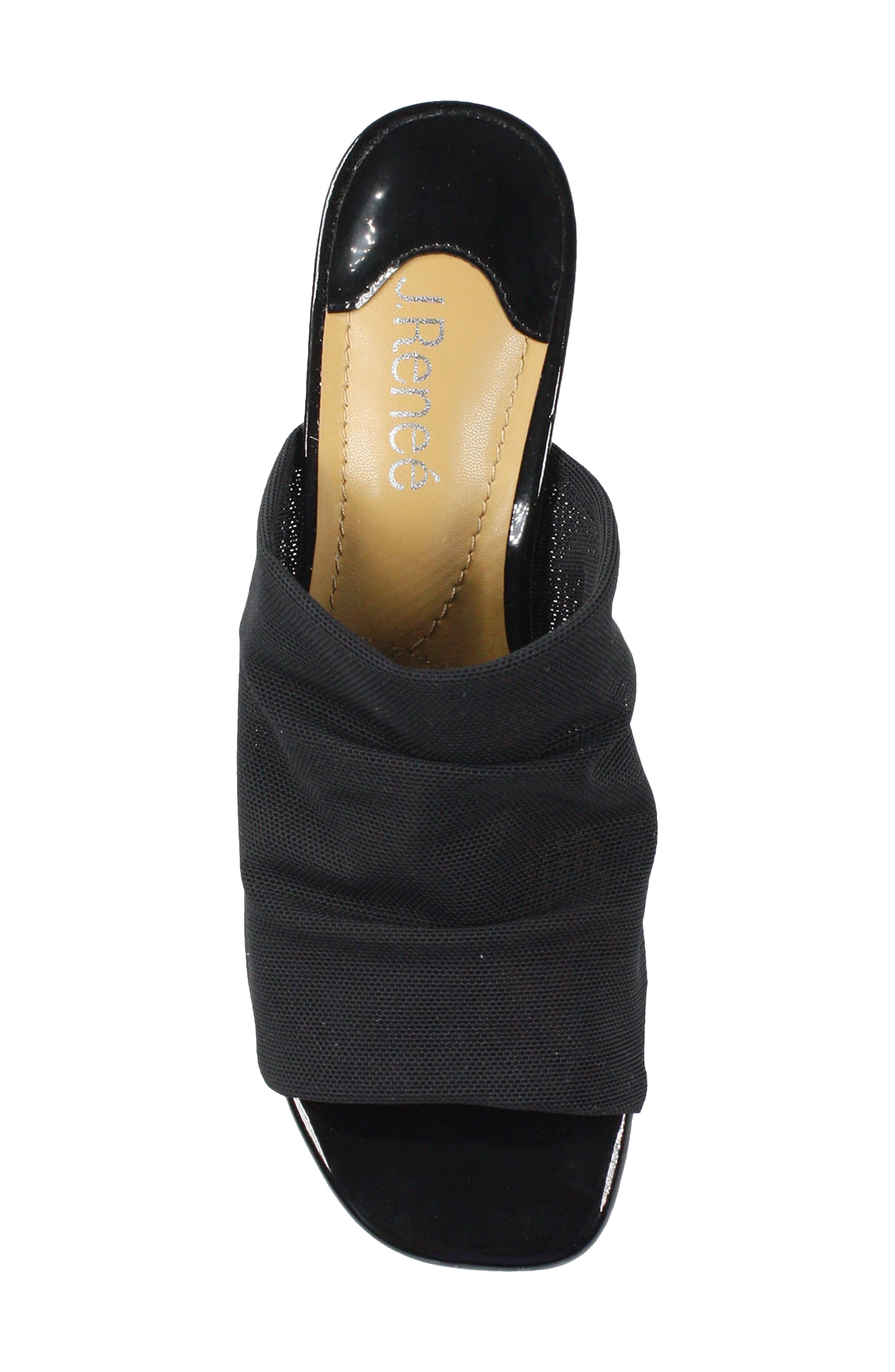 J. Reneé Banan Block Heel Sandal, Alternate, color, Black Stretch Fabric