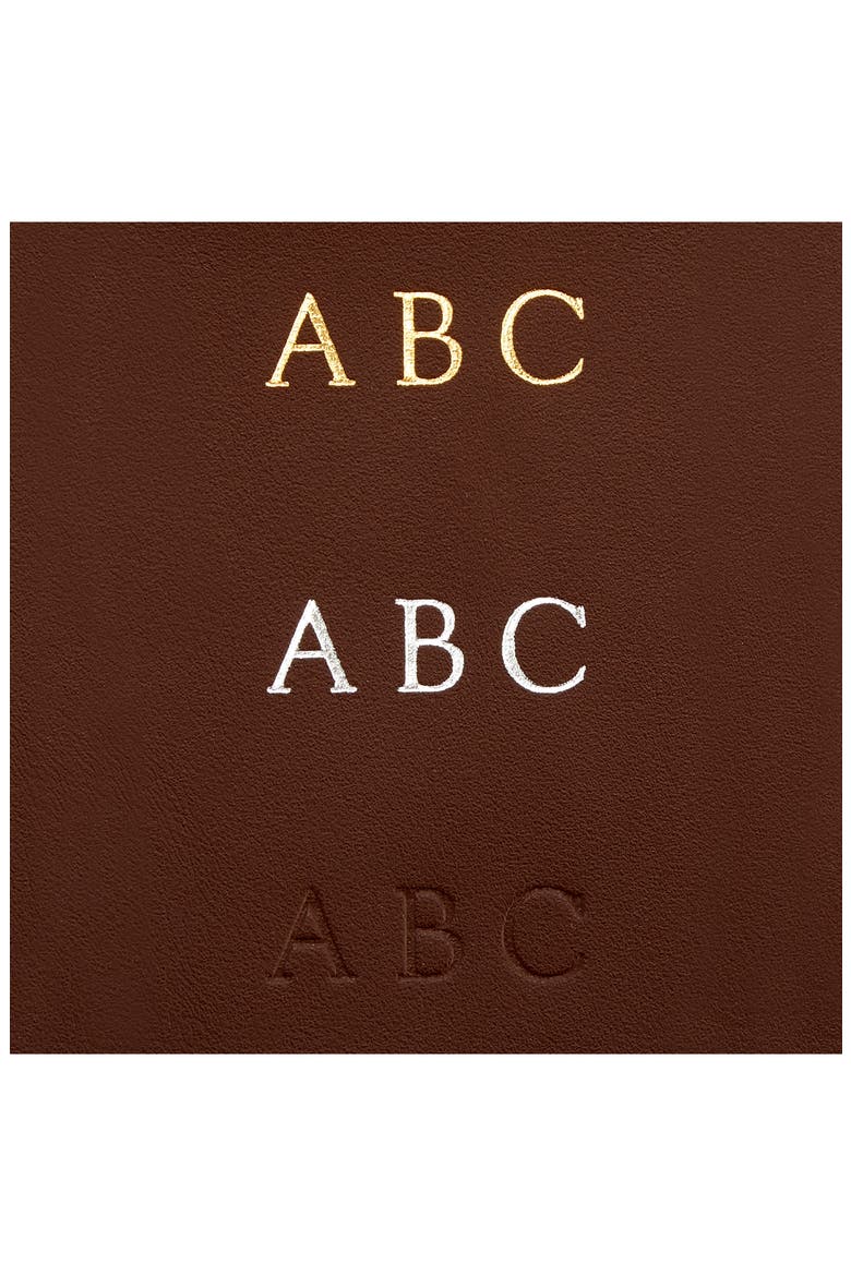 Personalized Leather Journal, Alternate, color, BURGUNDY- GOLD FOIL