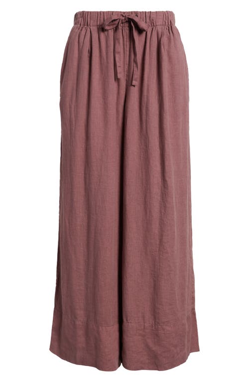 Caslonr Caslon(r) Wide Leg Linen Pants In Purple Taupe