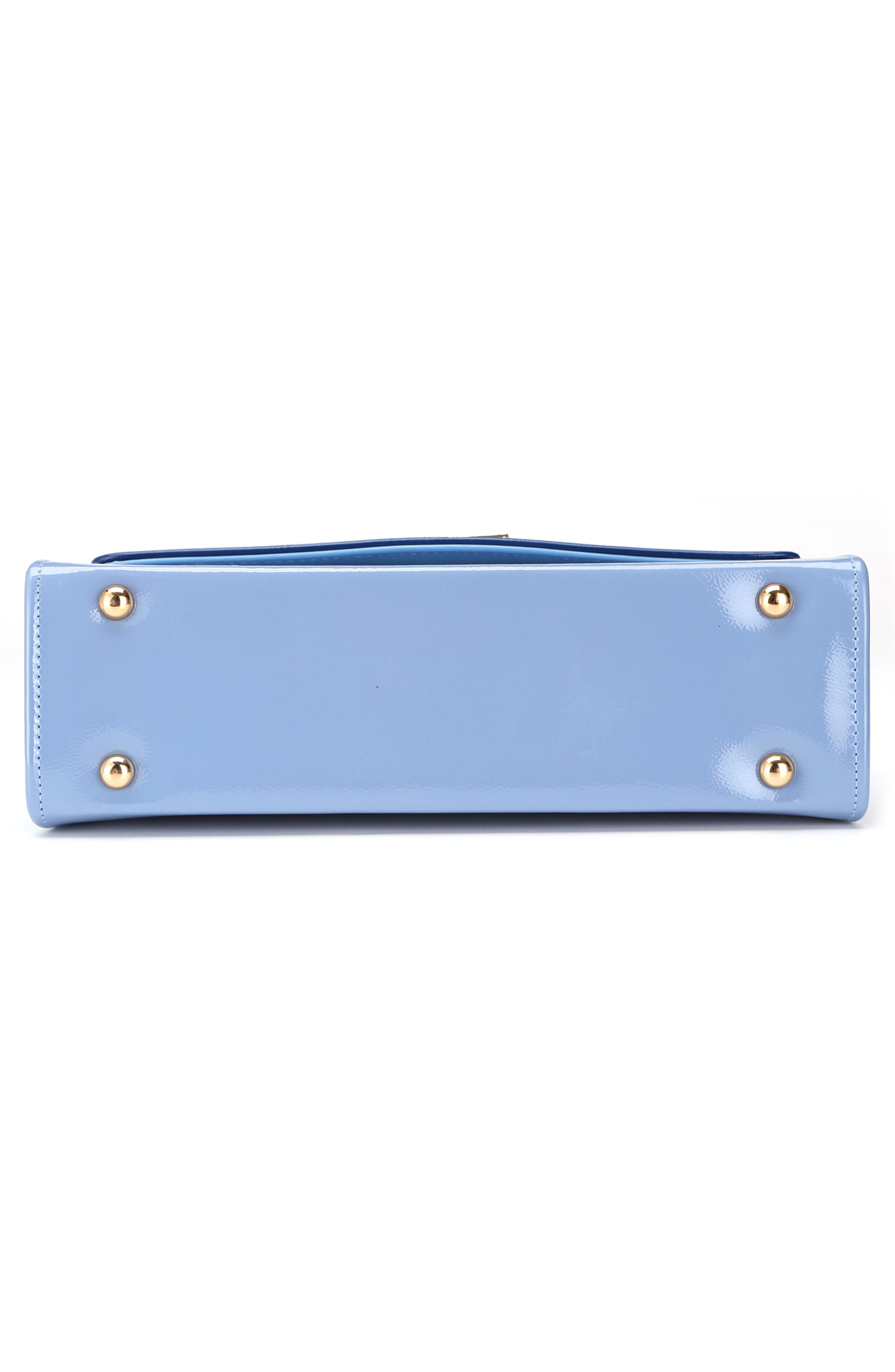 NINETY UNION Patent Faux Leather Handbag, Alternate, color, Blue Multi