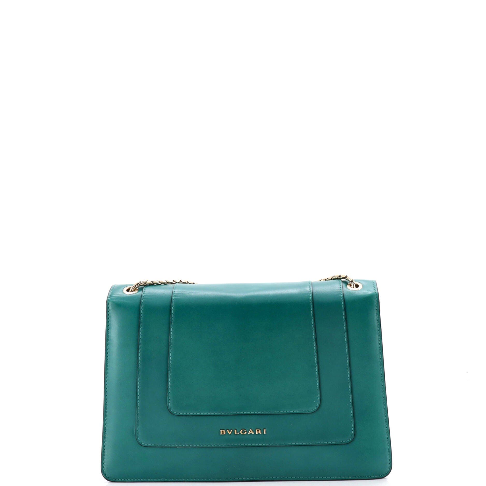 Serpenti Forever Square Shoulder Bag Leather Medium, Alternate, color, Green