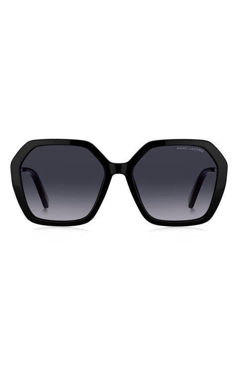 57mm Gradient Square Sunglasses
