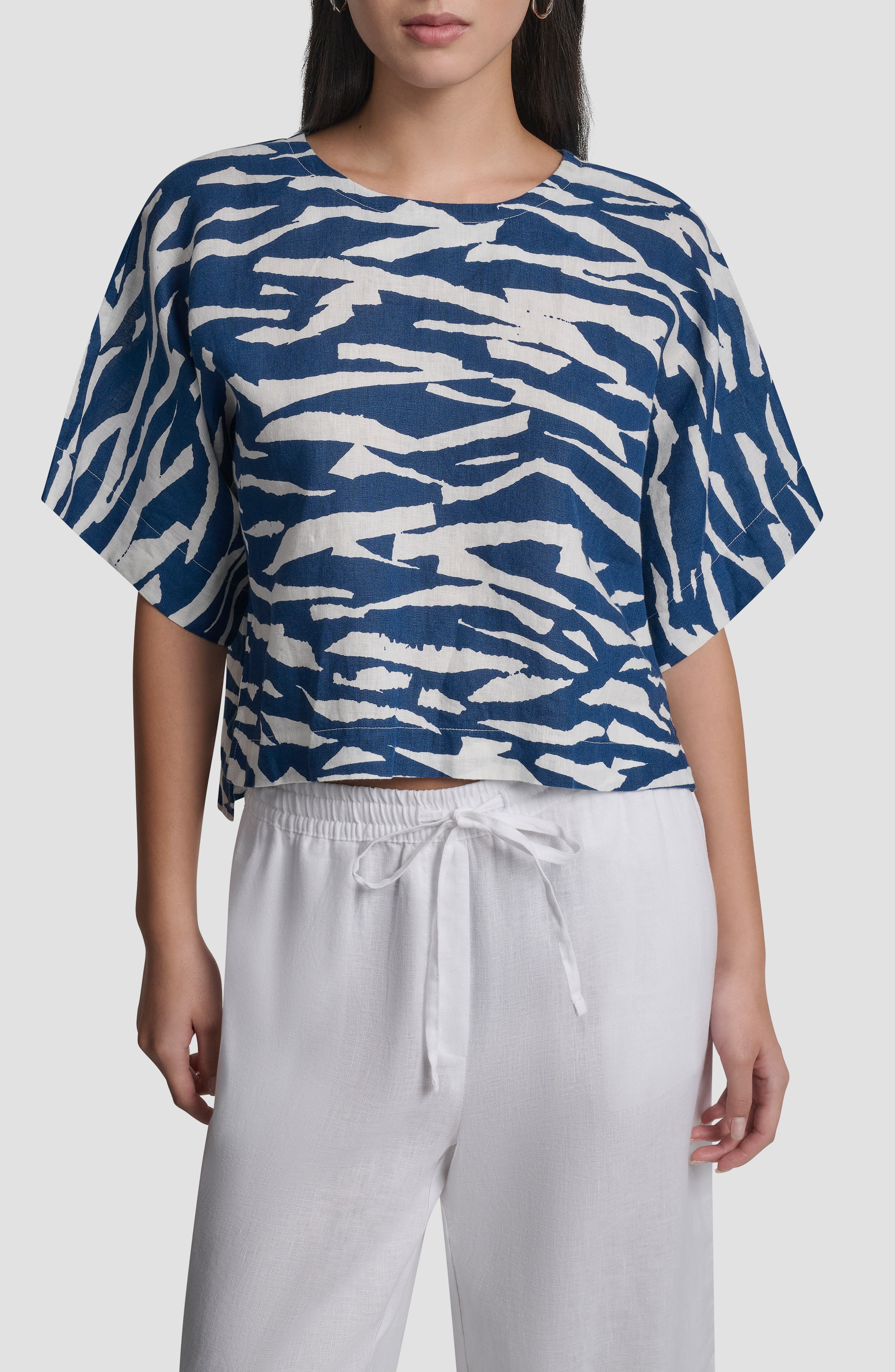 Pattern Boxy Linen Top - image 3