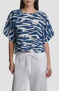 DKNY Pattern Boxy Linen Top