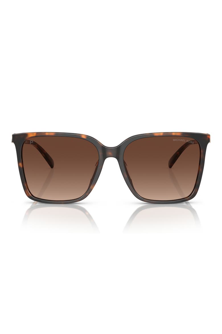 Canberra 56mm Polarized Square Sunglasses, Main, color, DARK TORTOISE / BROWN GRADIENT POLAR