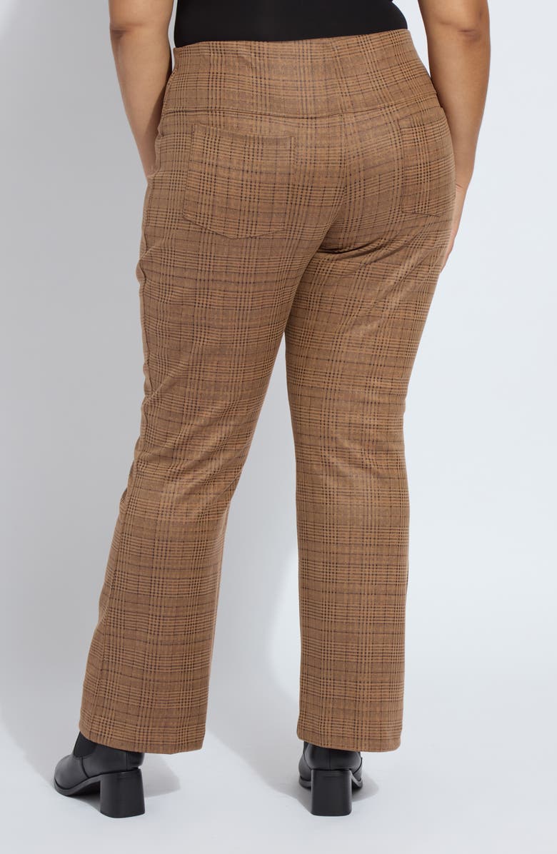 Lysse Neoprene Baby Bootcut Pants, Alternate, color, Warm Brown Plaid