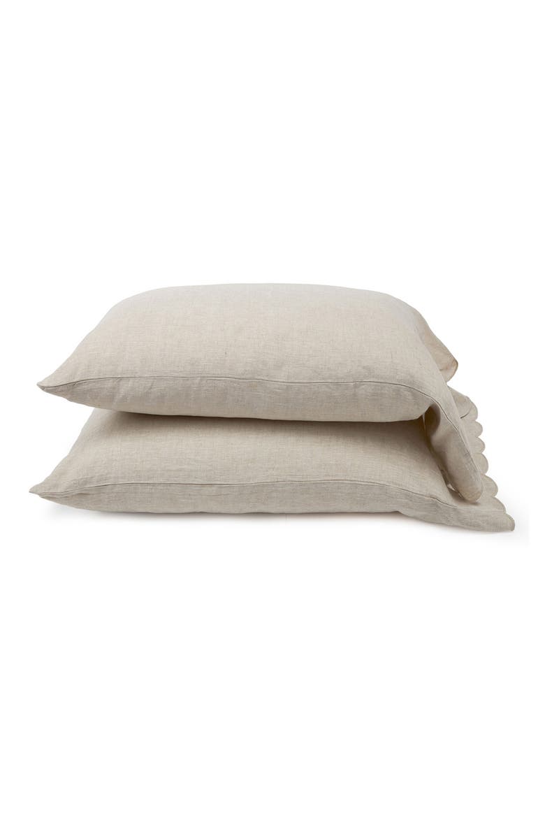 Kelly Set of 2 Linen Pillowcases, Main, color, FLAX
