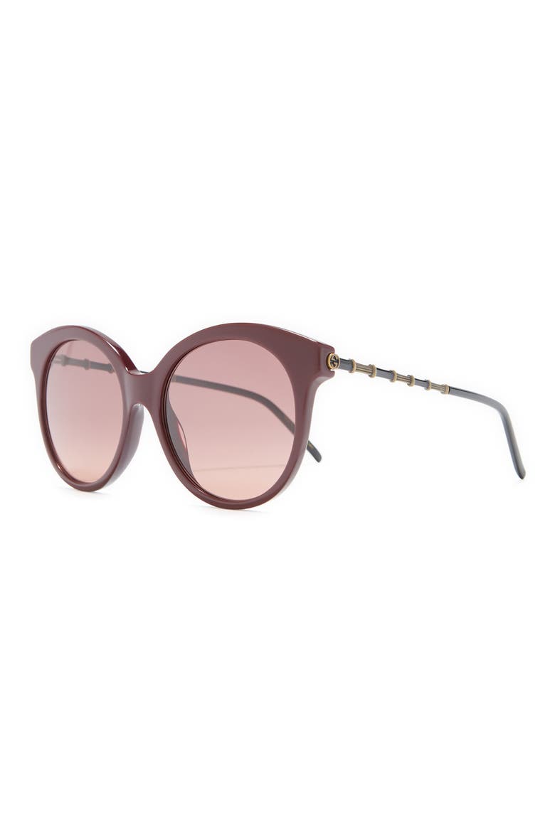 55mm Round Sunglasses, Alternate, color, BURGUNDY