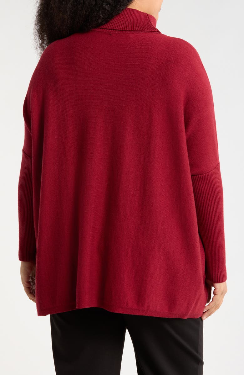 Joseph A Oversize Turtleneck Sweater, Alternate, color, Merlot