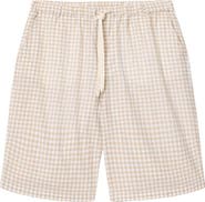 AllSaints Rockland Gingham Check Cotton Drawstring Shorts