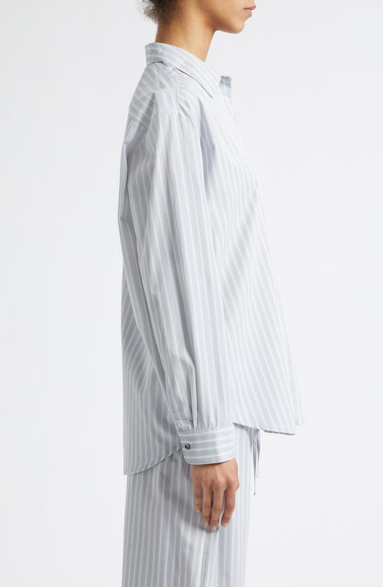 LESET Yoshi Stripe Cotton Button-Up Shirt, Alternate, color, Sterling Stripe