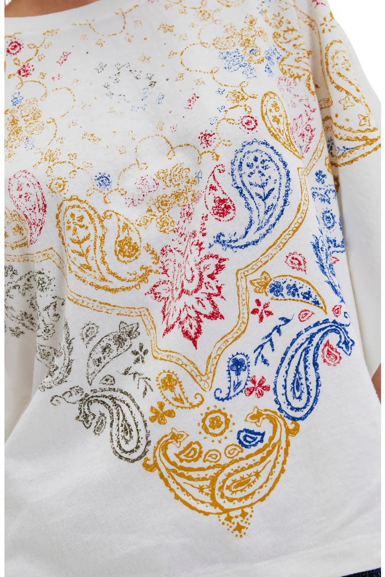 Heirloom Paisley Print Oversize T-Shirt, Alternate, color, IVORY COMBO