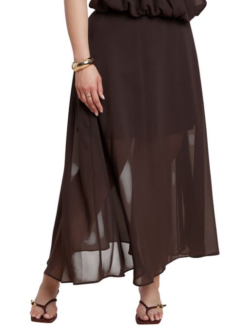 Semi Sheer Chiffon Circle Skirt (plus)