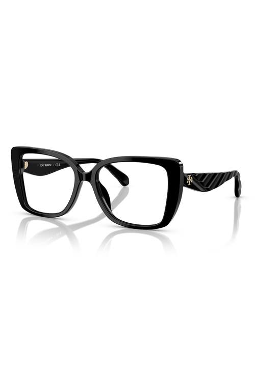 Tory Burch 53mm Square Optical Glasses In Black