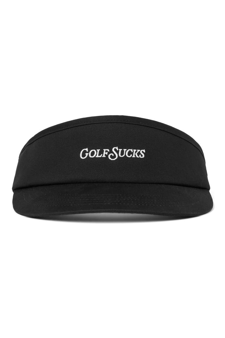 Golf Sucks Adjustable Visor, Alternate, color, BLACK