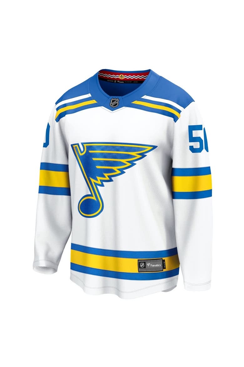 Men's Fanatics Jordan Binnington White St. Louis Blues Away Breakaway Player Jersey, Alternate, color, White