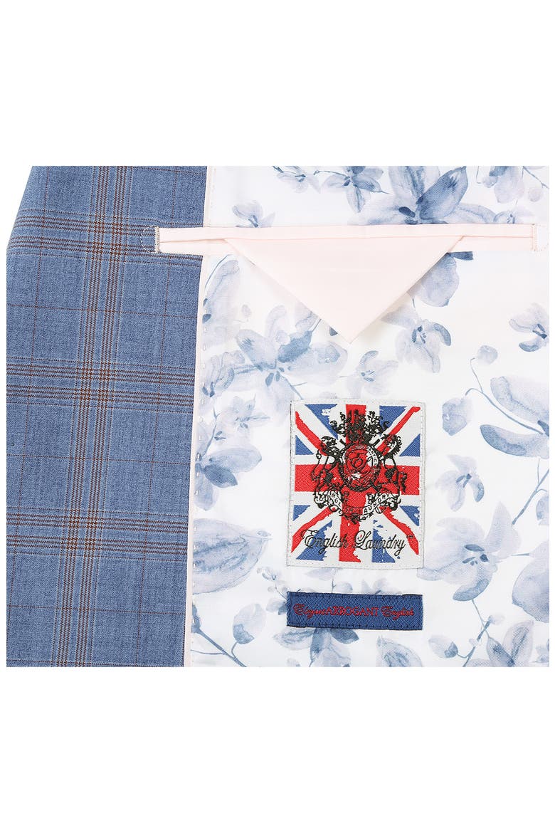 Plaid Blue Mélange Suit, Alternate, color, LIGHT BLUE