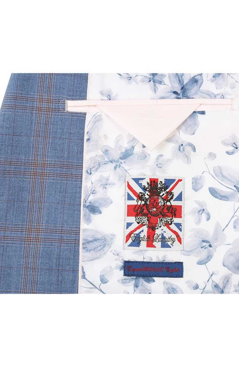 English Laundry Plaid Blue Mélange Suit, Alternate, color, Light Blue