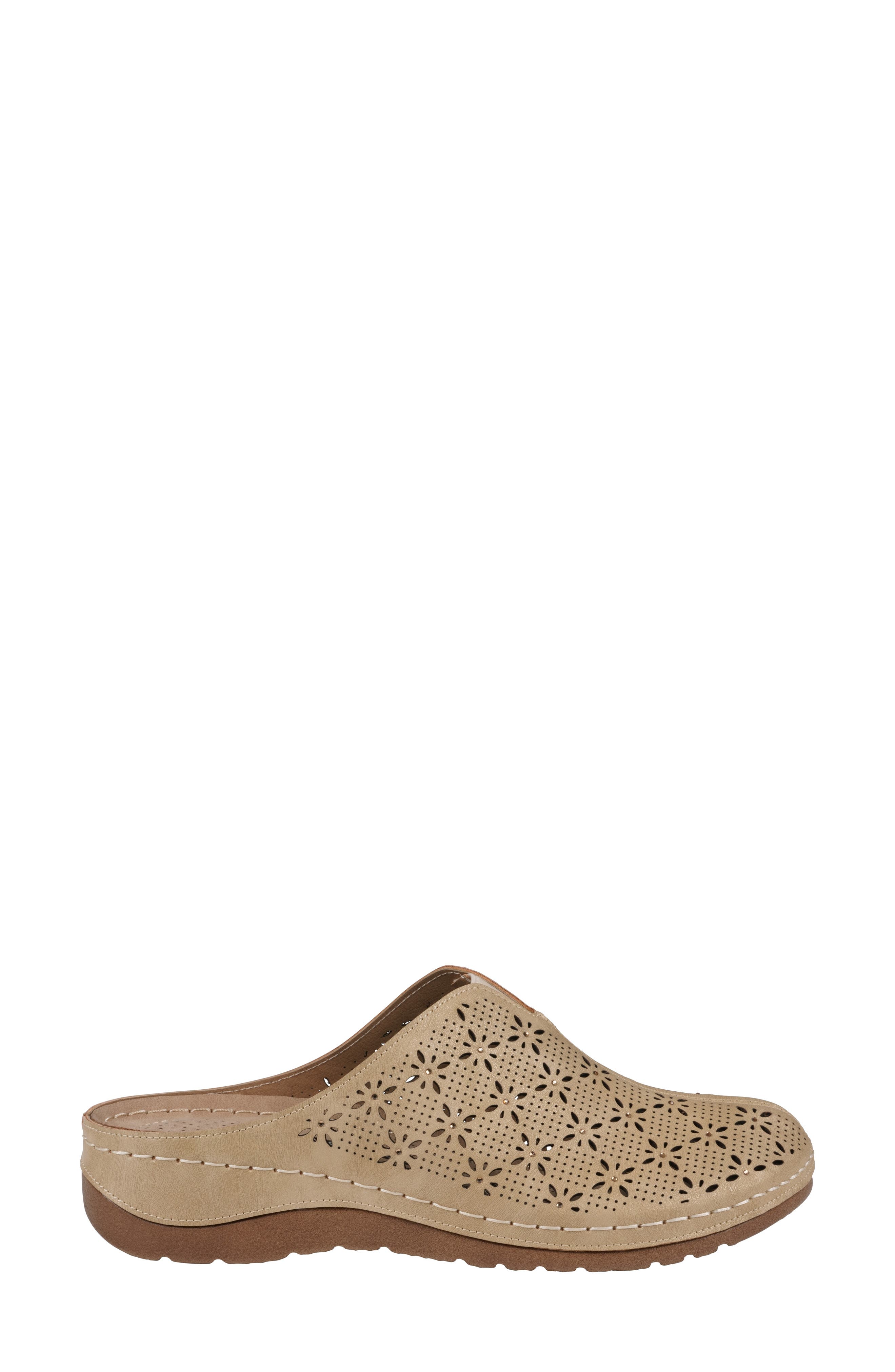 Vale Laser Cut Wedge Mule, Alternate, color, BEIGE