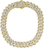 Adornia Men's Pavé Cubic Zirconia 10mm Curb Chain Bracelet