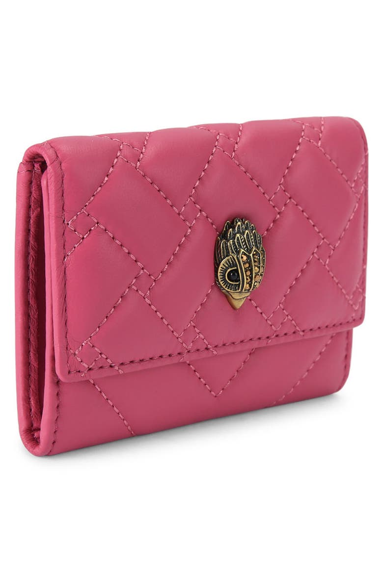 Flap Multi Leather Trifold Card Holder, Alternate, color, PINK