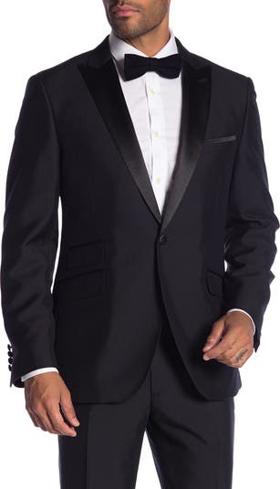 ジャケット・アウター peaked lapel relax fit tailored jacket Black Solid Tuxedo Jacket - Super 130's Wool | Jack Victor