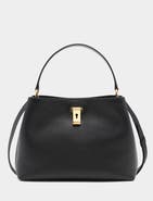 Bally Lock Me Top Handle Bag in Grained Leather