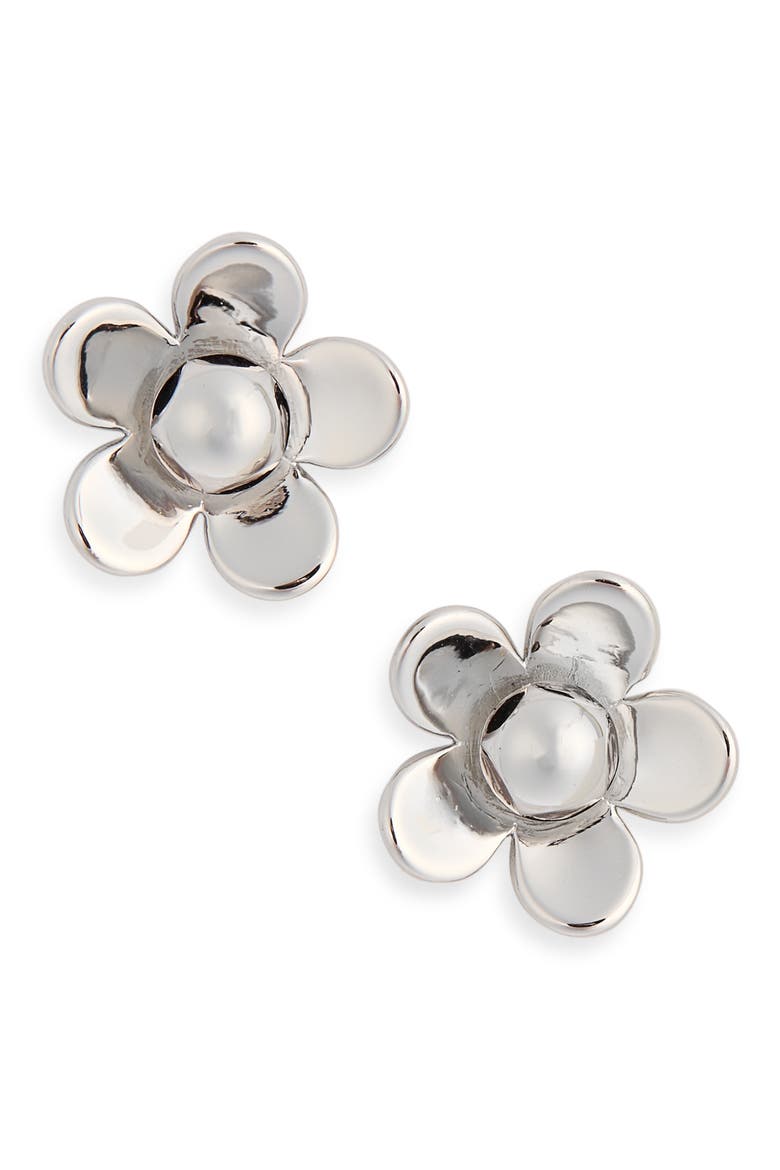 Daisy Stud Earrings, Main, color, SILVER