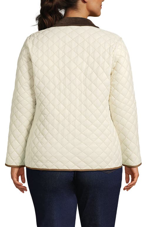 Lands' End Reversible Barn Quilted Jacket In Honey Beige/ivory Pearl
