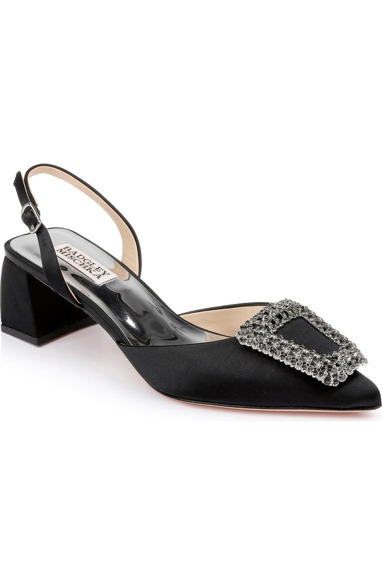 Badgley Mischka Collection Emmie Slingback Pointed Toe Pump, Main, color, Black