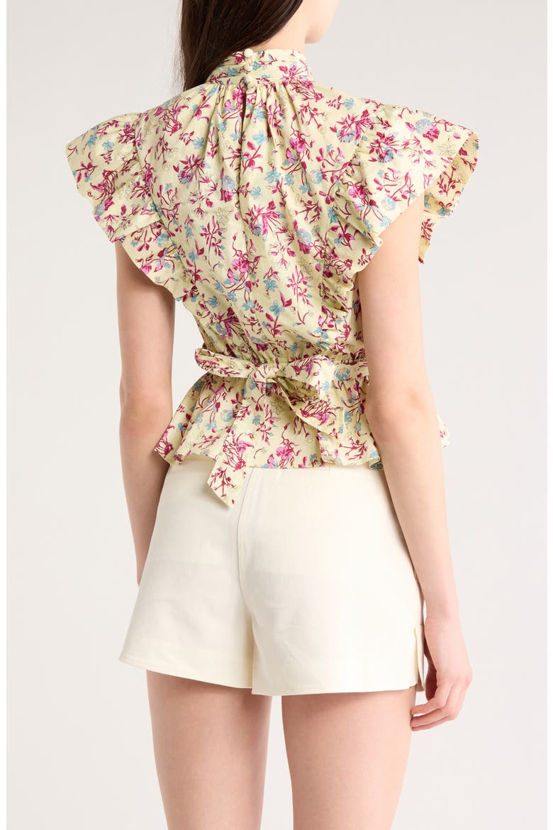 Brynn Ruffle Wrap Top, Alternate, color, BUTTERMILK MULTI