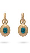Eloise Jewelry Wander Hoops Small with Sasso Charms Apatite. Handmade in Italy
