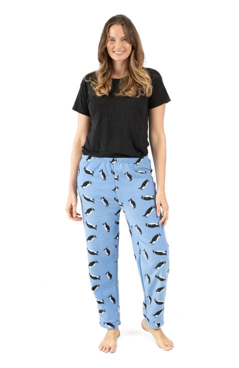 Women's Fleece Printed Holiday Pajama Pants