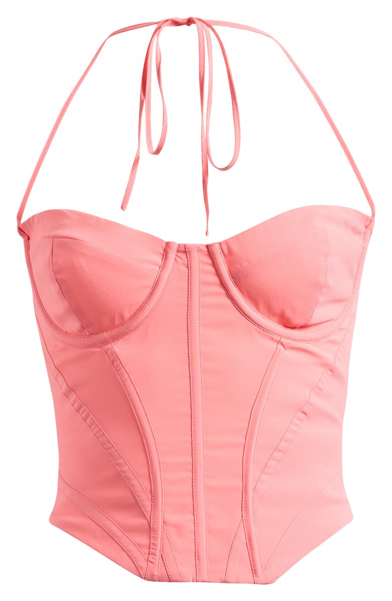Mistress Rocks Halter Corset Top, Alternate, color, Coral