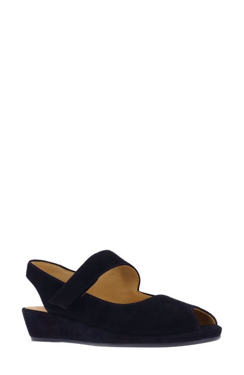 Berilita Slingback Peep Toe Wedge Sandal (Women)