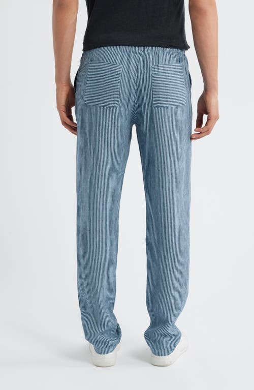Alex Crane Bo Linen Drawstring Pants In Blue