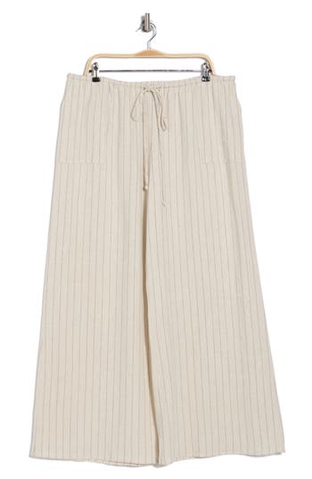 Renee C Stripe Wide Leg Pants In Linen