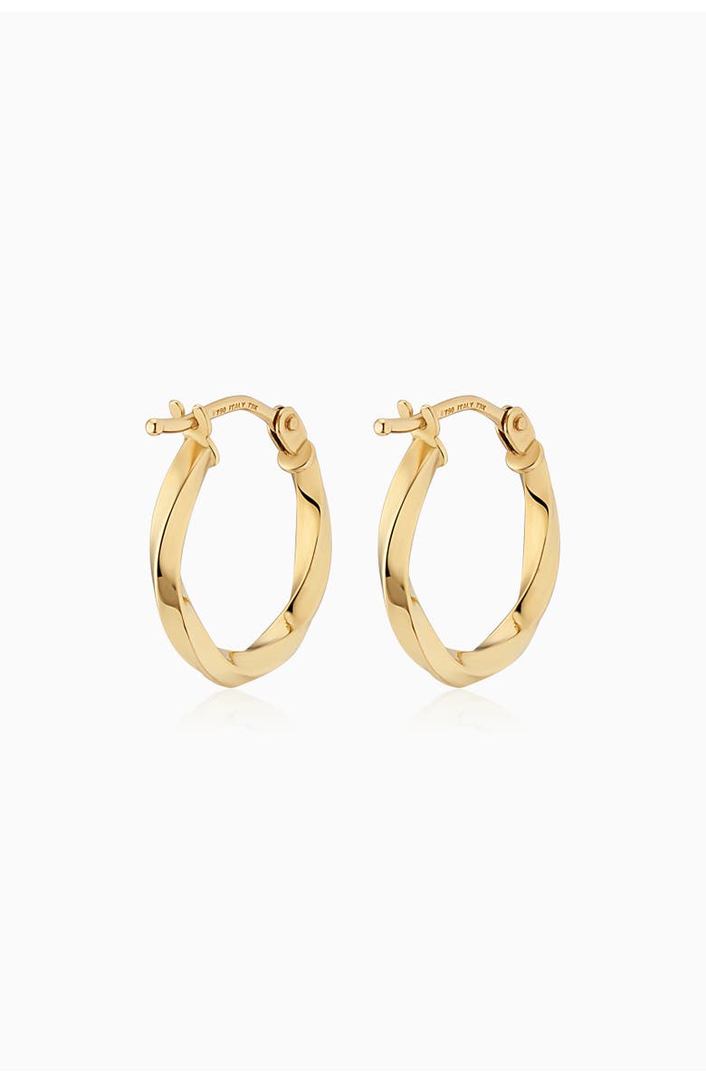 Oradina 18K Yellow Gold Ribbon Hoops, Alternate, color, 
