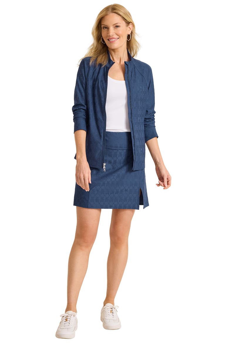 Aubrey Mongram Jacquard Skort, Alternate, color, COASTLINE