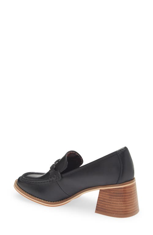 Korks Camilla Block Heel Loafer In Black